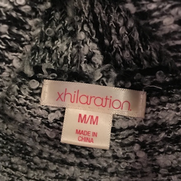 Xhilaration Gray and Black Cowl Neck Sweater - Picture 3 of 5